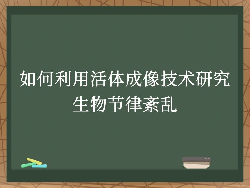 如何利用活体成像技术研究生物节律紊乱